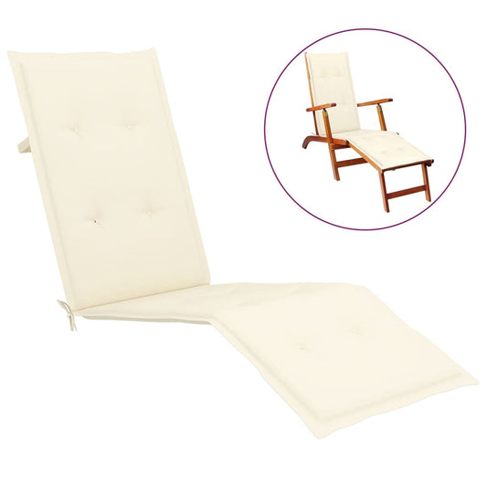 Deck Chair Cushion Cream (29.5"+41.3")x19.7"x1.2"