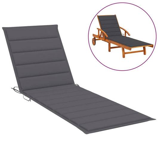 Sun Lounger Cushion Anthracite 78.7"x19.7"x1.2" Fabric