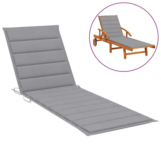 Sun Lounger Cushion Gray 78.7"x19.7"x1.2" Fabric