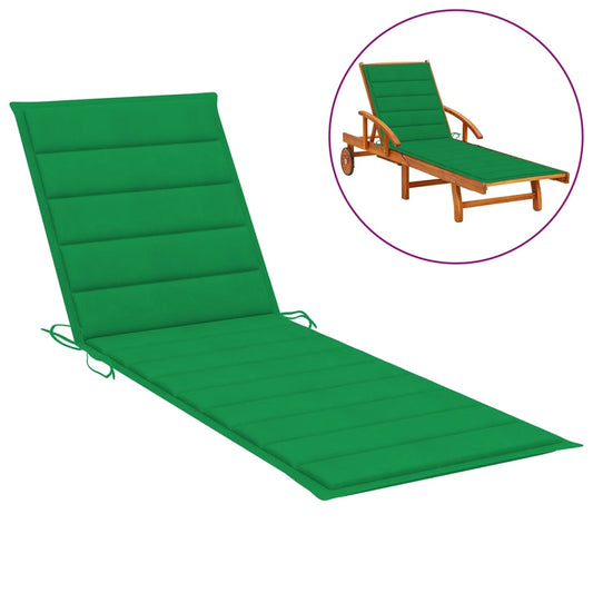 Sun Lounger Cushion Green 78.7"x19.7"x1.2" Fabric