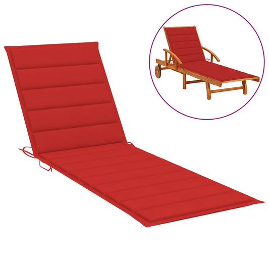 Sun Lounger Cushion Red 78.7"x19.7"x1.2" Fabric