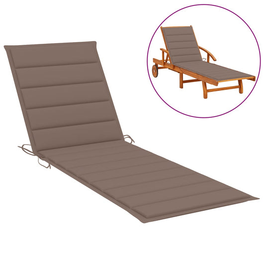 Sun Lounger Cushion Taupe 78.7"x19.7"x1.2" Fabric
