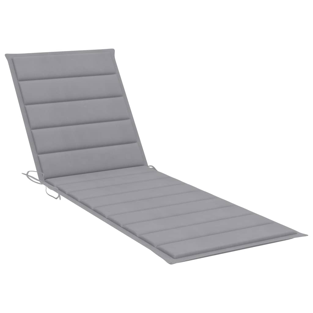 Sun Lounger Cushion Gray 78.7"x23.6"x1.2" Fabric