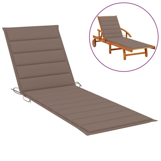 Sun Lounger Cushion Taupe 78.7"x27.6"x1.2" Fabric