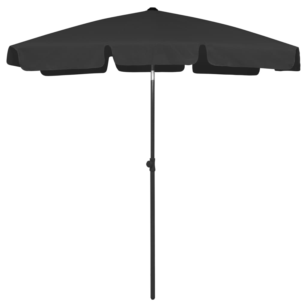 Beach Umbrella Black 70.9"x47.2"