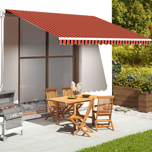Replacement Fabric for Awning Orange and Brown 14.8'x11.5'
