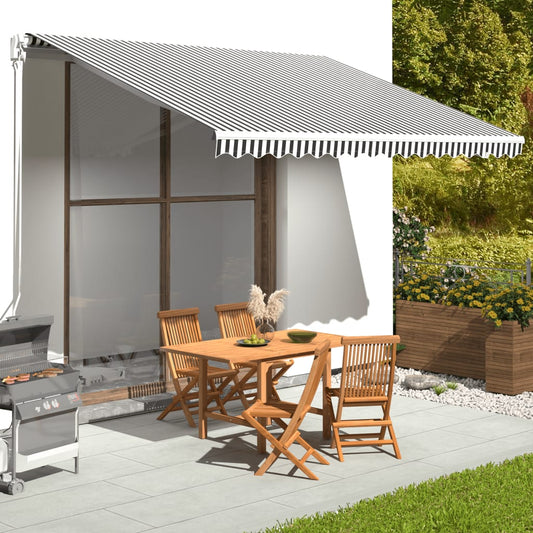 Replacement Fabric for Awning Anthracite and White 13.1'x9.8'