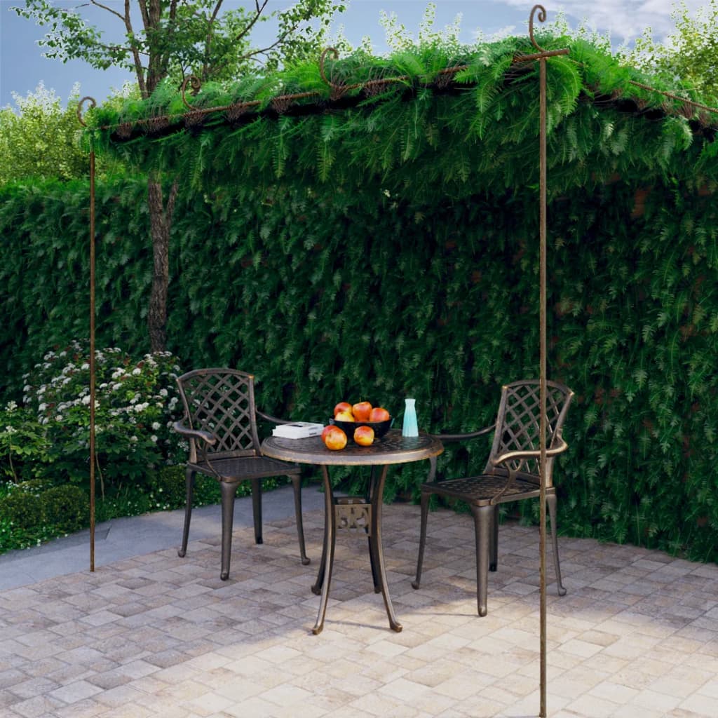 Garden Pergola Antique Brown 13.1'x9.8'x8.2' Iron