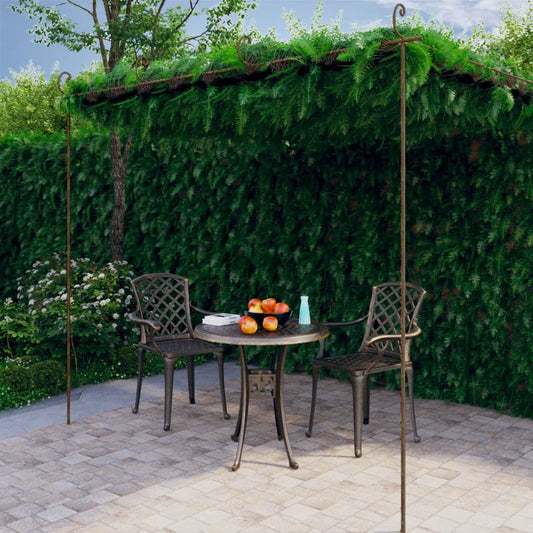 Garden Pergola Antique Brown 13.1'x9.8'x8.2' Iron