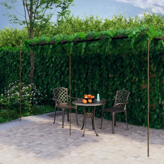 Garden Pergola Antique Brown 19.7'x9.8'x8.2' Iron