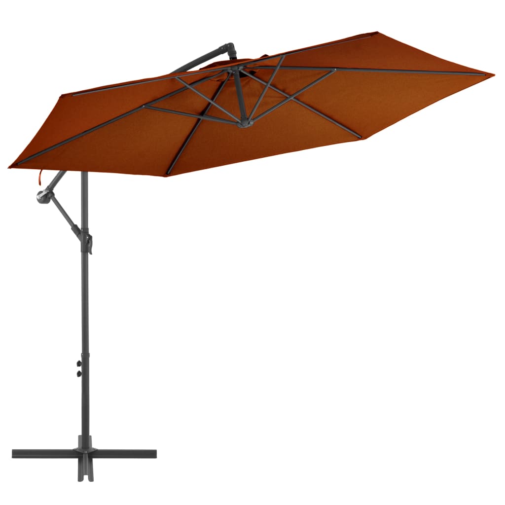 Cantilever Umbrella with Aluminum Pole Terracotta 118.1"