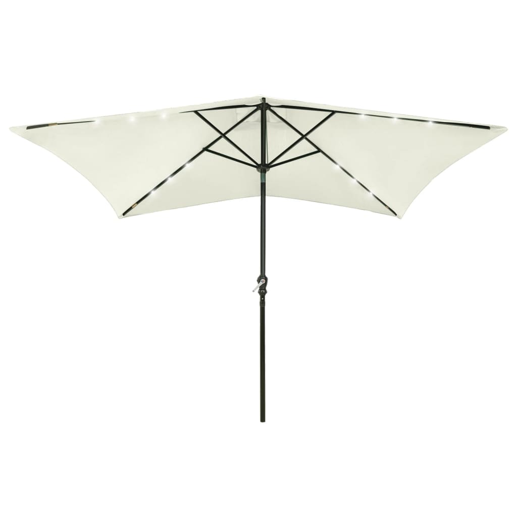 Parasol with LEDs and Steel Pole Sand 6.6'x9.8'