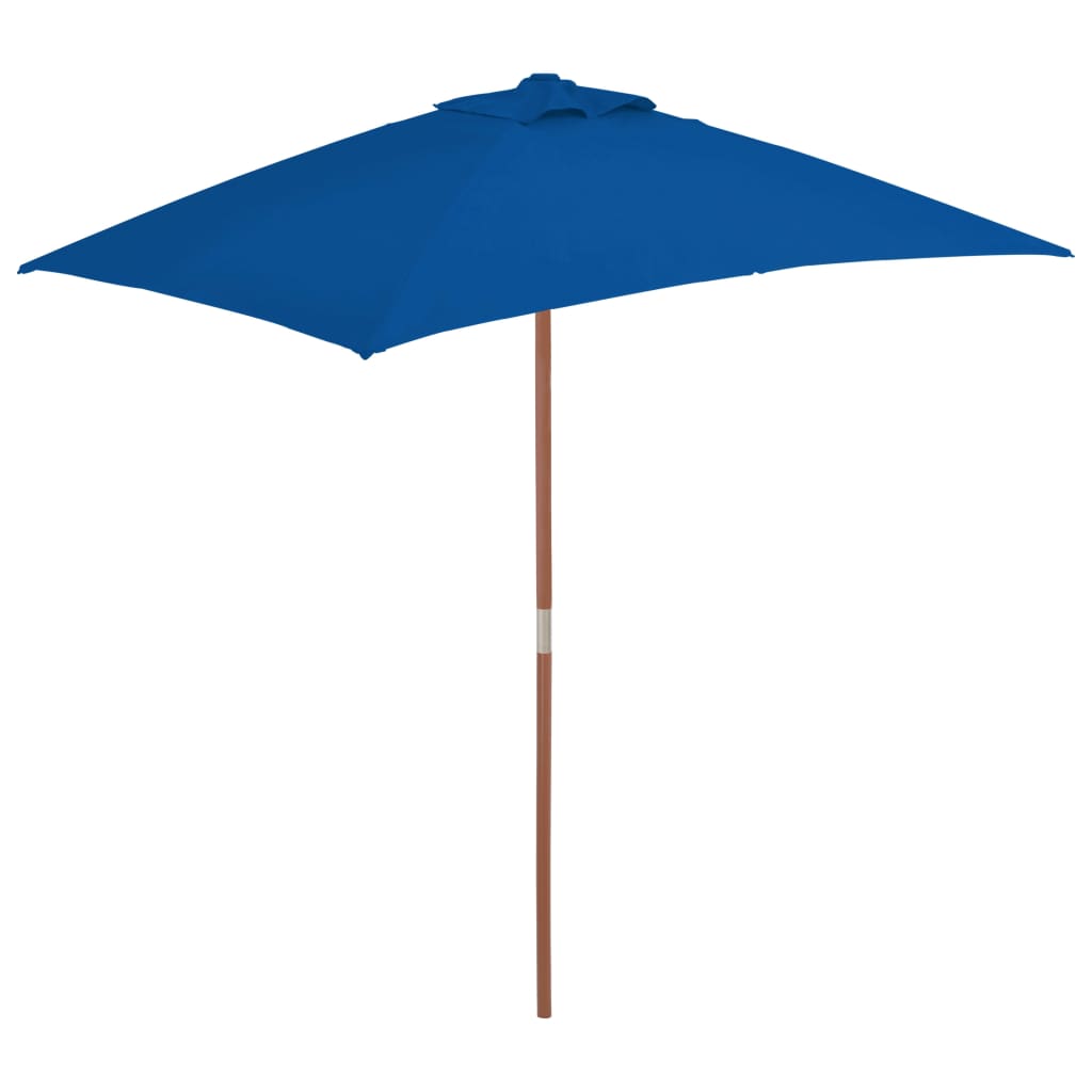 Outdoor Parasol with Wooden Pole Blue 59.1"x78.7"