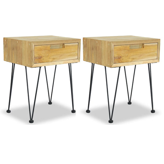 Bedside Cabinets 2 pcs 15.7"x11.8"x19.7" Solid Teak