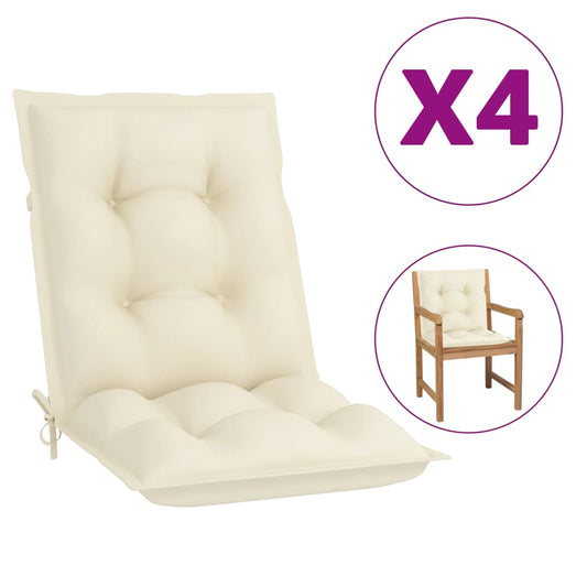 Garden Chair Cushions 4 pcs Cream 39.4"x19.7"x2.8"