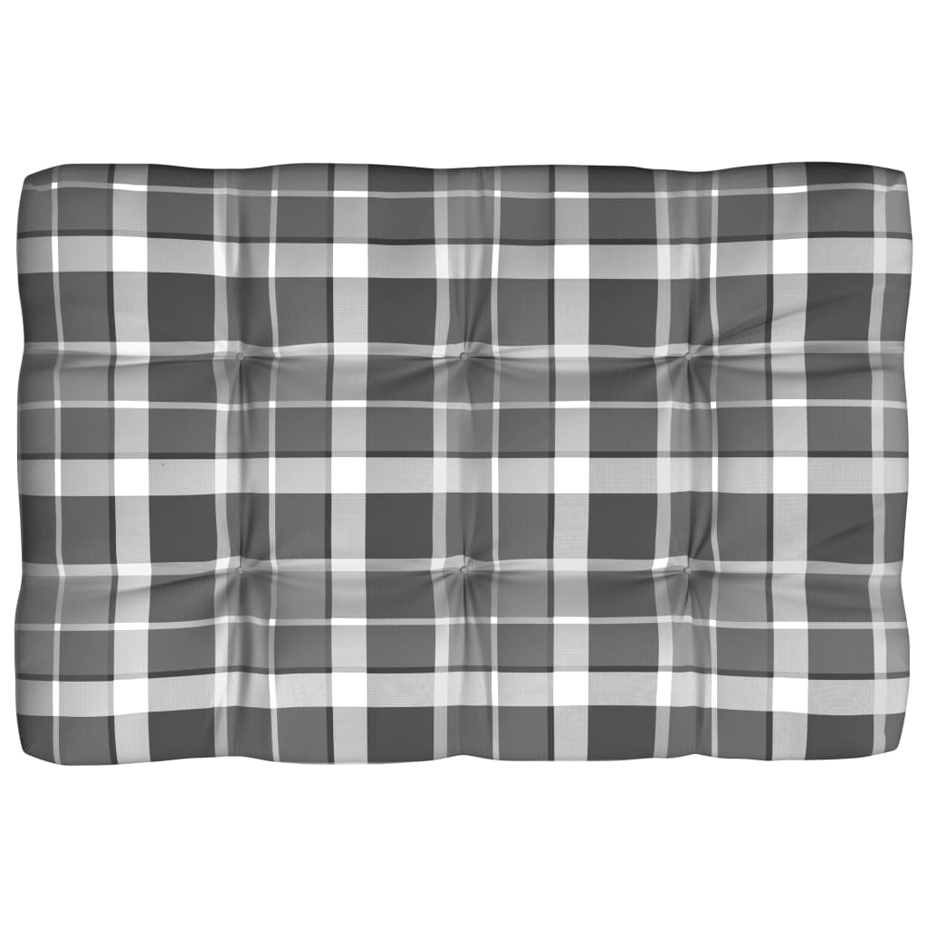 Pallet Sofa Cushion Gray Check Pattern 47.2"x31.5"x3.9"