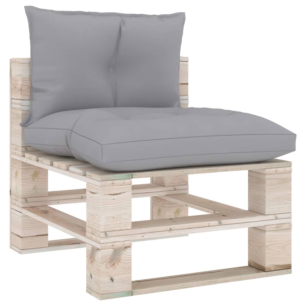 Pallet Sofa Cushions 2 pcs Gray Fabric