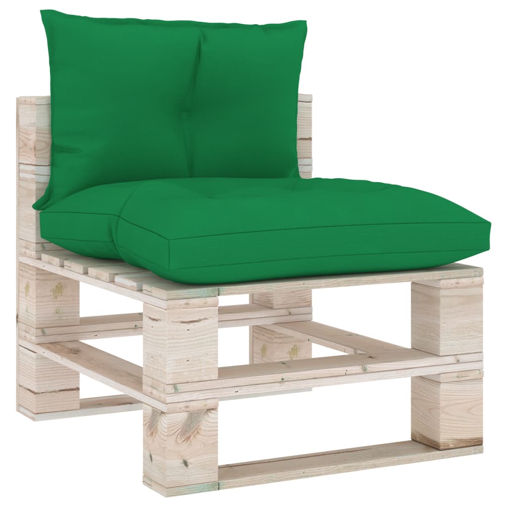 Pallet Sofa Cushions 2 pcs Green Fabric
