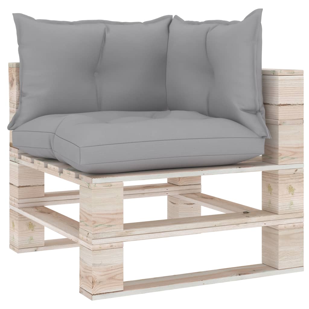 Pallet Sofa Cushions 3 pcs Gray Fabric