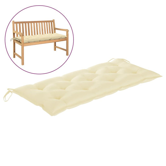 Garden Bench Cushion Cream White 47.2"x19.7"x2.8" Fabric