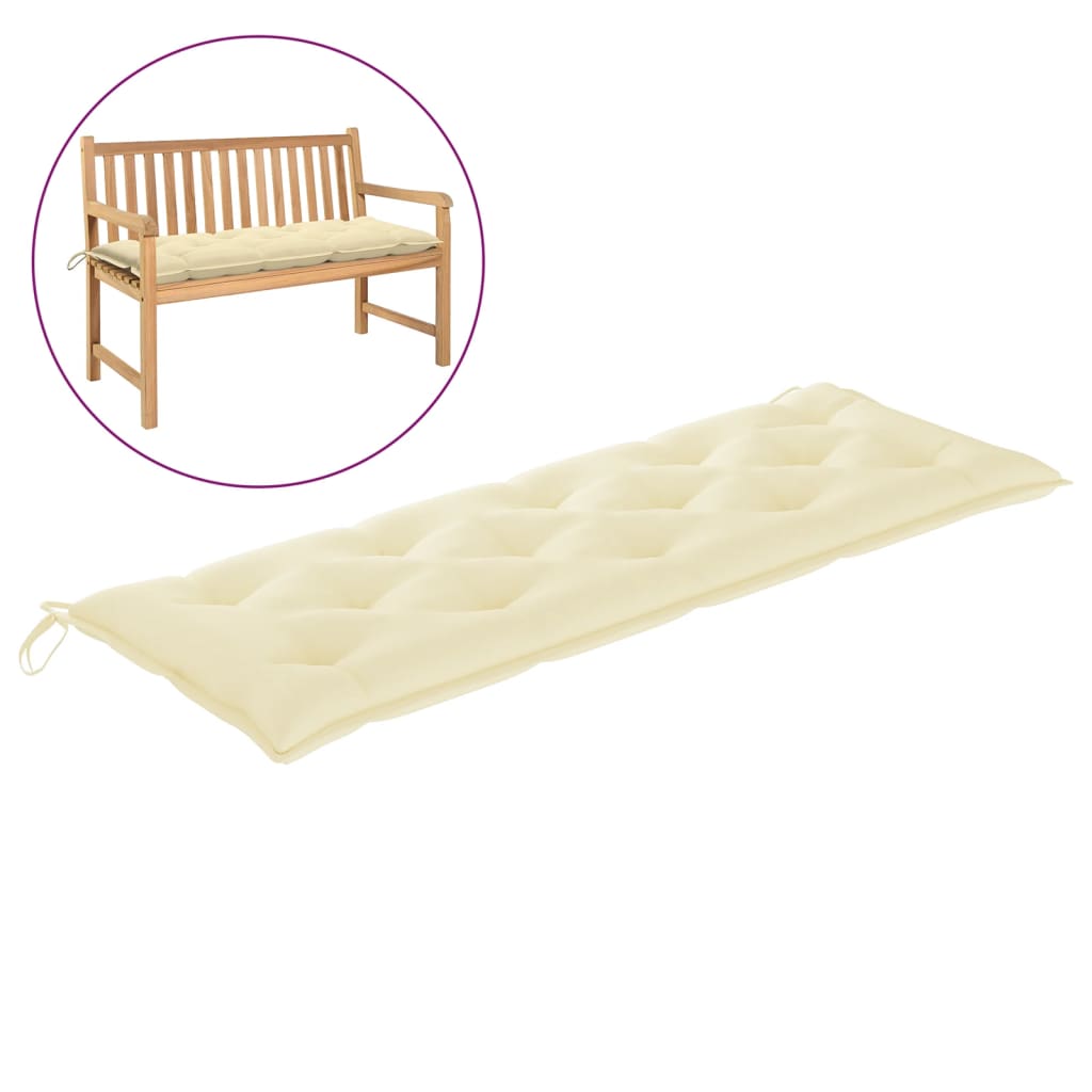 Garden Bench Cushion Cream White 59.1"x19.7"x2.8" Fabric