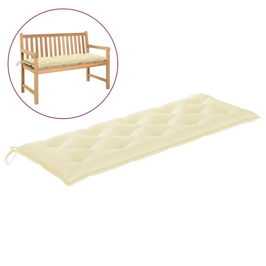 Garden Bench Cushion Cream White 59.1"x19.7"x2.8" Fabric