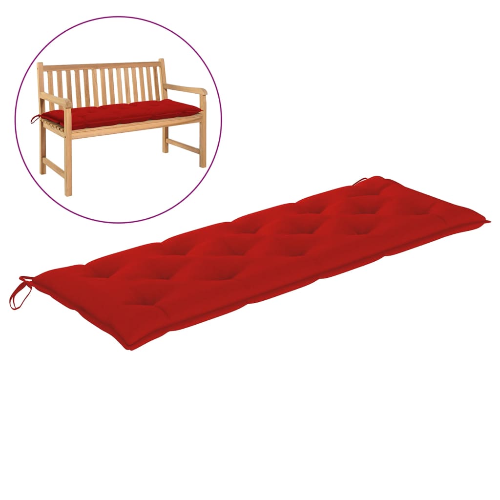 Garden Bench Cushion Red 59.1"x19.7"x2.8" Fabric