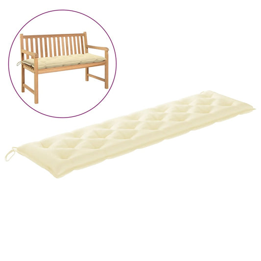 Garden Bench Cushion Cream White 78.7"x19.7"x2.8" Fabric