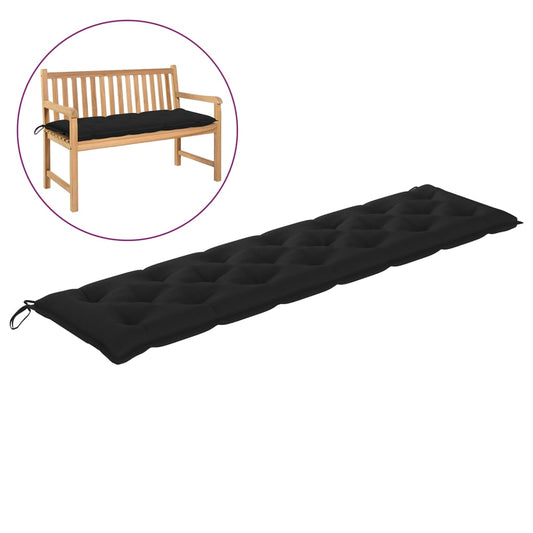 Garden Bench Cushion Black 78.7"x19.7"x2.8" Fabric