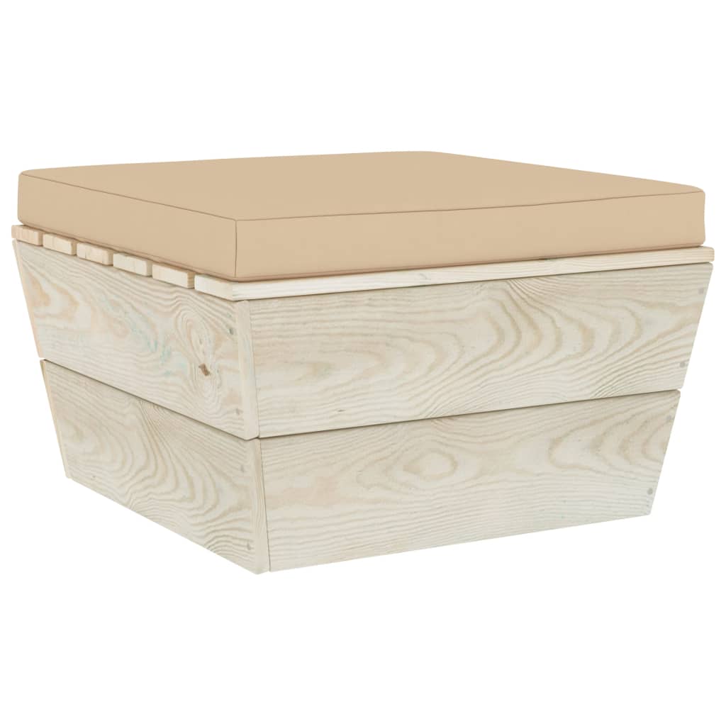 Pallet Ottoman Cushion Beige Fabric