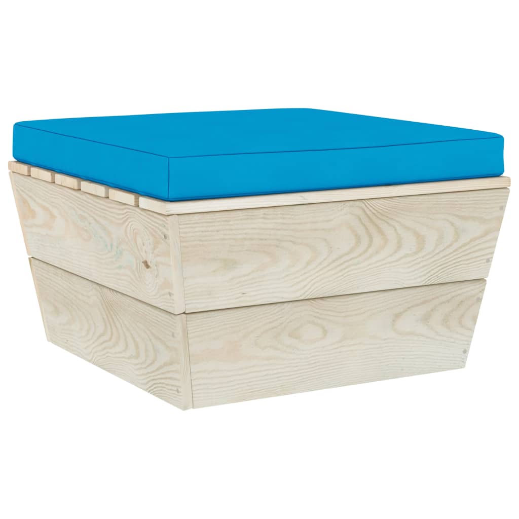 Pallet Ottoman Cushion Light Blue Fabric