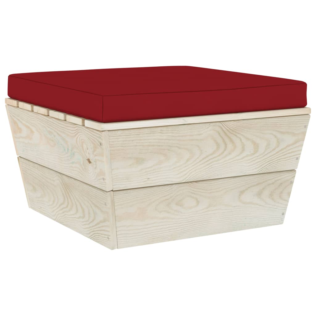 Pallet Ottoman Cushion Wine Red Fabric