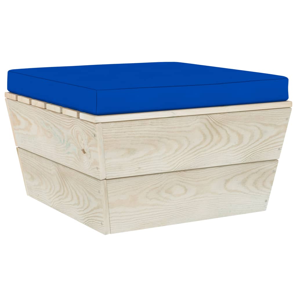 Pallet Ottoman Cushion Blue Fabric