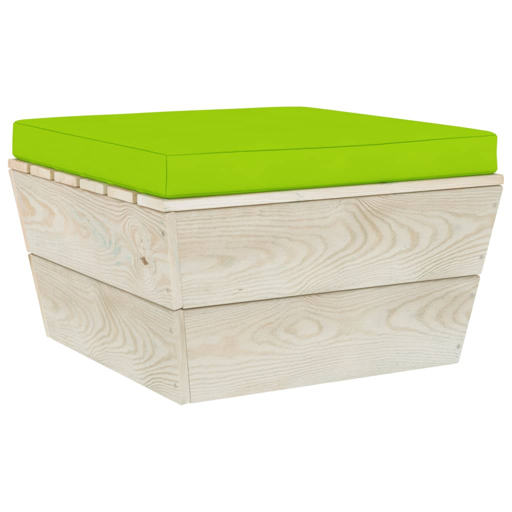 Pallet Ottoman Cushion Bright Green Fabric