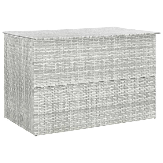 Patio Storage Box Light Gray 59.1"x39.4"x39.4" Poly Rattan