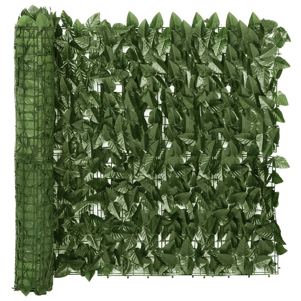 Balcony Screen with Dark Green Leaves 118.1"x29.5"