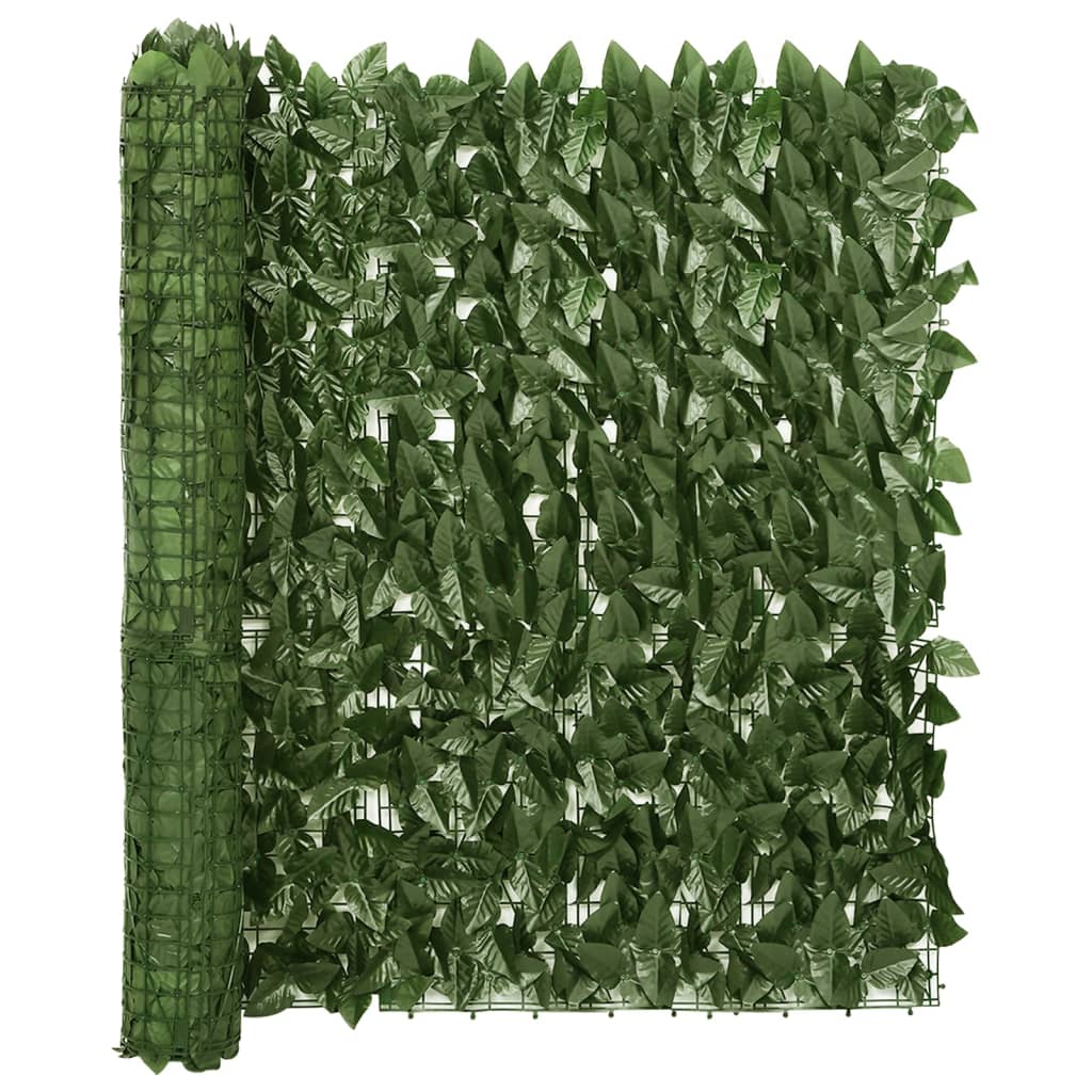 Balcony Screen with Dark Green Leaves 157.5"x39.4"