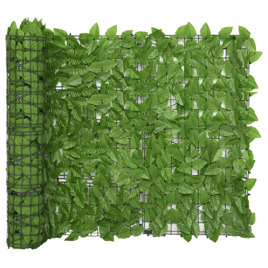 Balcony Screen with Green Leaves 196.9"x39.4"