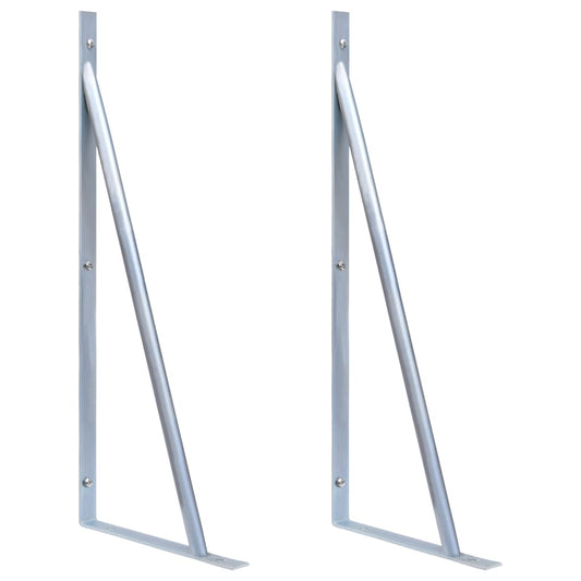 Support Brackets for Fence Post 2 pcs Galvanized Steel