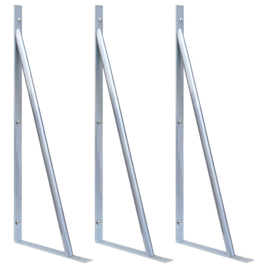 Support Brackets for Fence Post 3 pcs Galvanized Steel