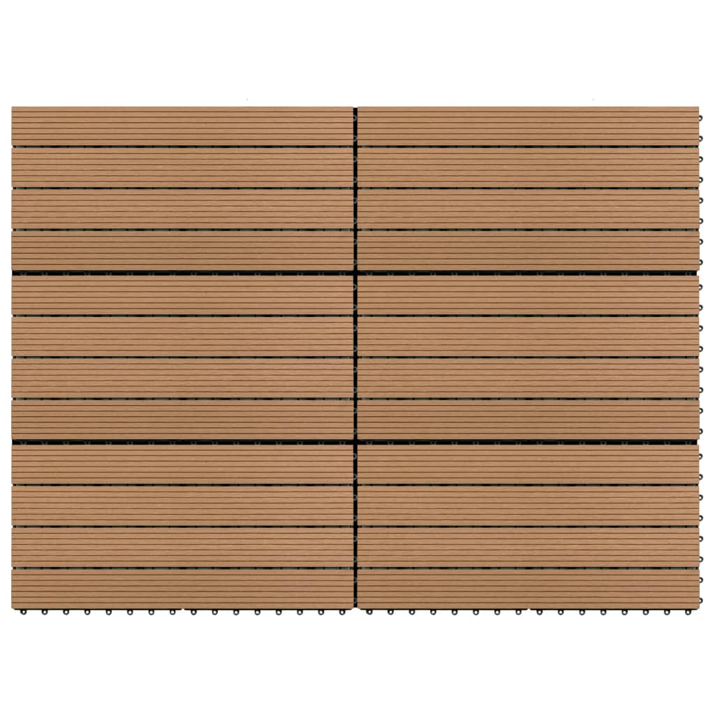 Decking Tiles 6 pcs WPC 23.6"x11.8" 11.6 ft² Brown