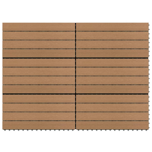 Decking Tiles 6 pcs WPC 23.6"x11.8" 11.6 ft² Brown