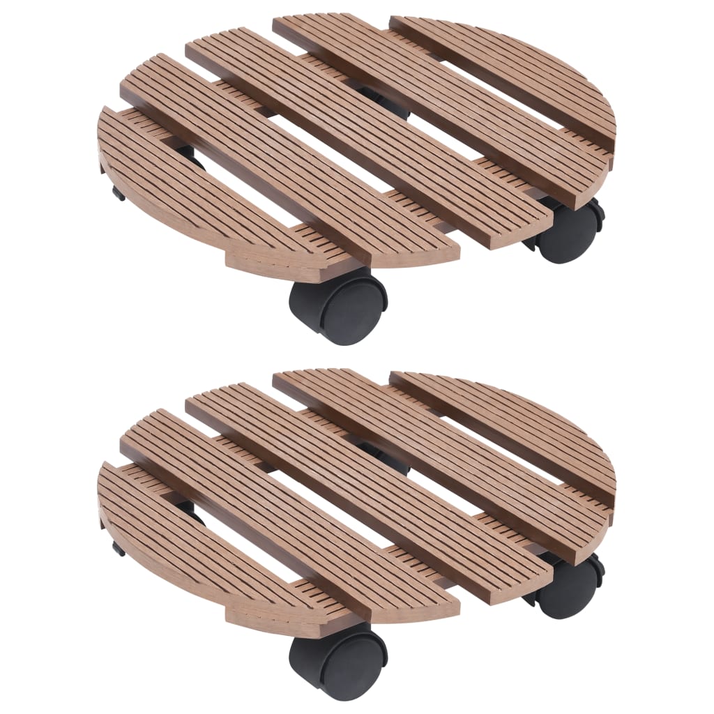 Plant Trolleys 2 pcs Brown Ø11.8"x3" WPC