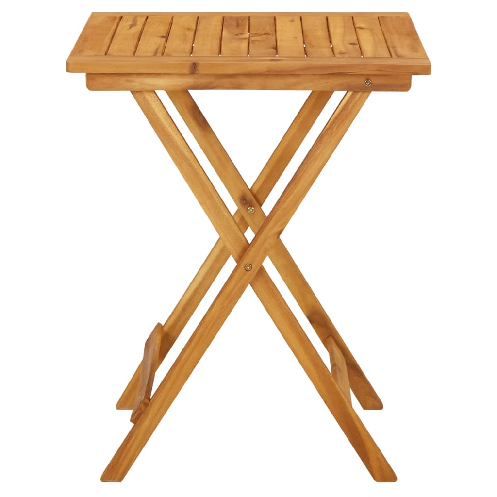 Folding Patio Table 23.6"x23.6"x29.5" Solid Acacia Wood