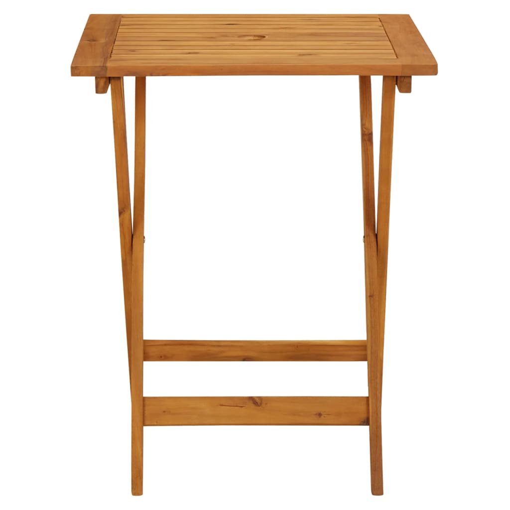 Folding Patio Table 23.6"x23.6"x29.5" Solid Acacia Wood