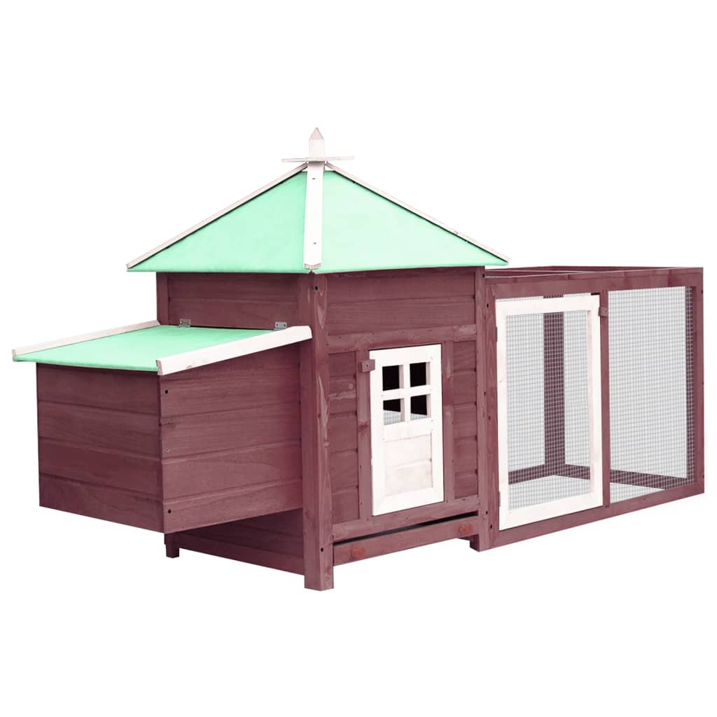 Chicken Coop with Nest Box Mocha 74.8"x28.3"x40.2" Solid Firwood