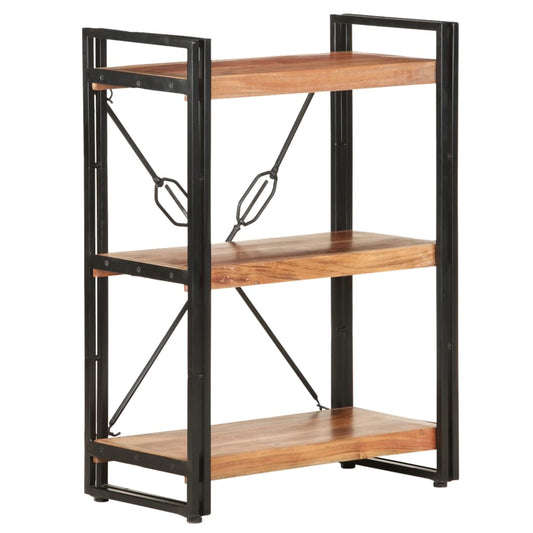 3-Tier Bookcase 23.6"x11.8"x31.5" Solid Acacia Wood