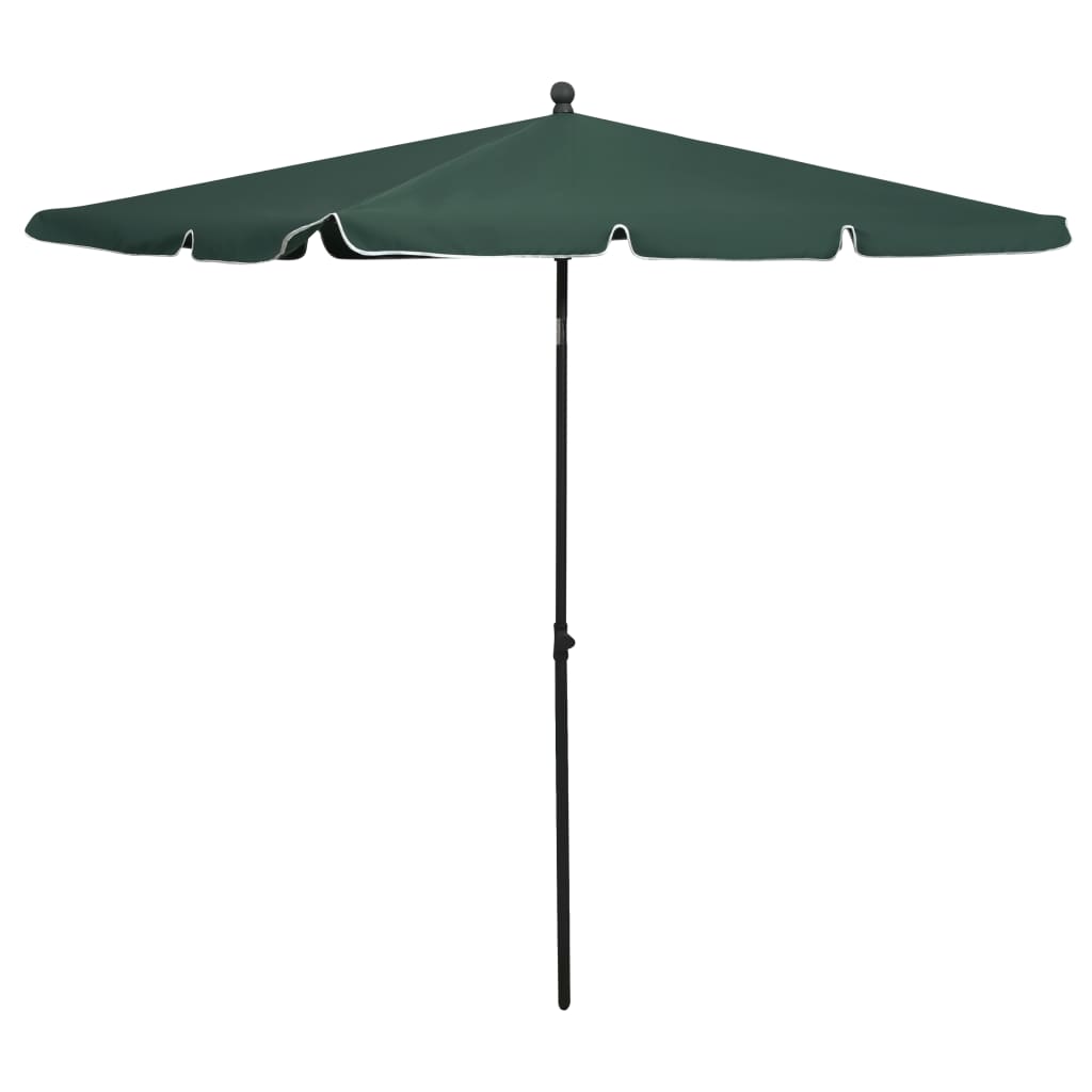 Garden Parasol with Pole 82.7"x55.1" Green