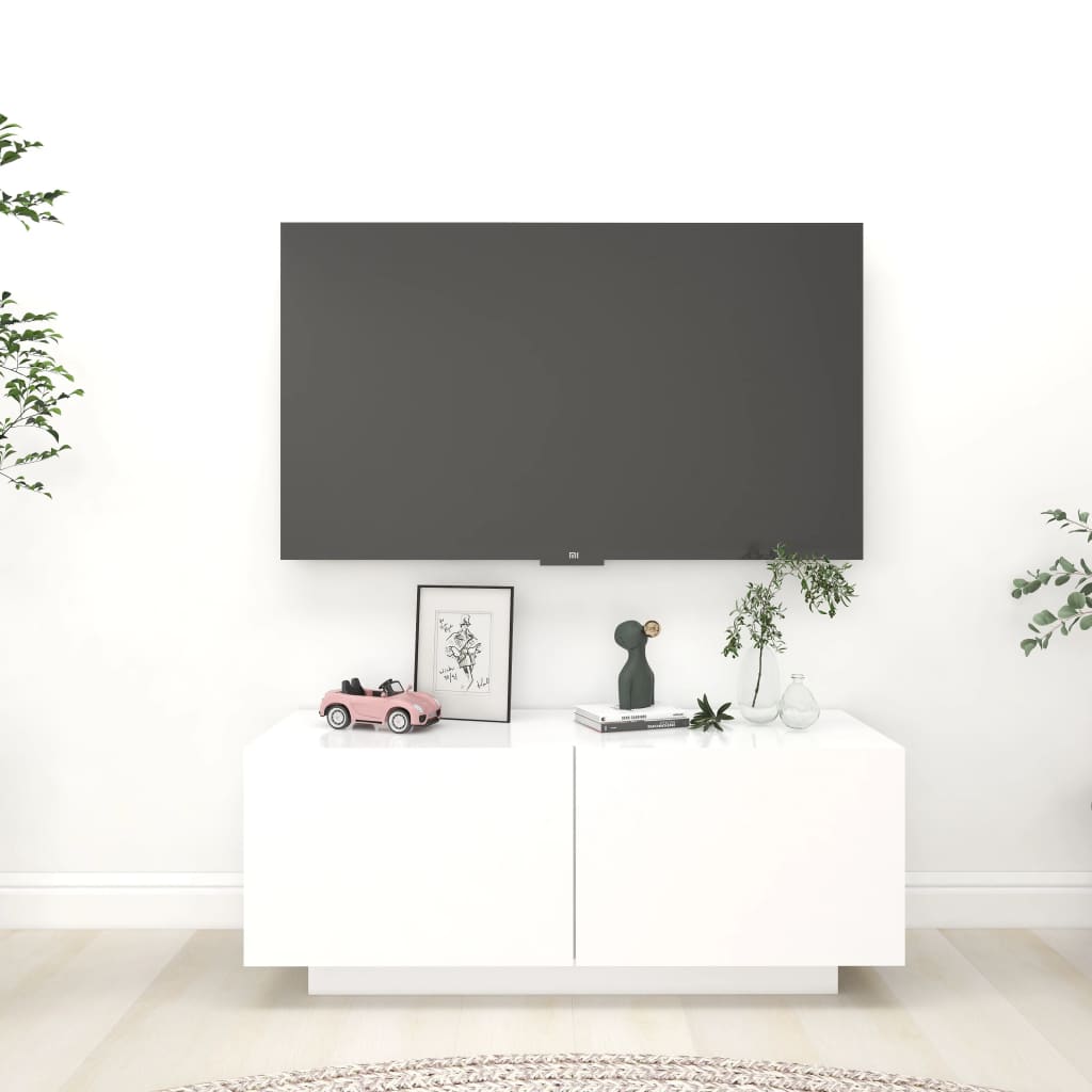 TV Cabinet White 39.4"x13.8"x15.7" Engineered Wood