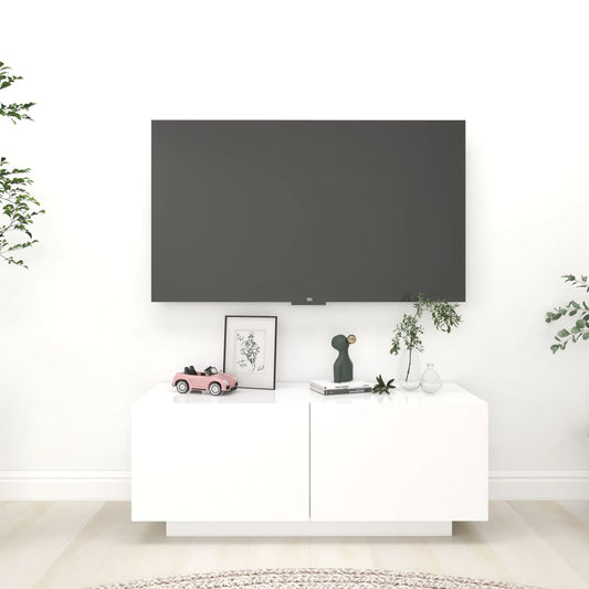 TV Cabinet White 39.4"x13.8"x15.7" Engineered Wood